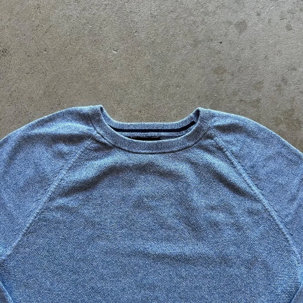 Banana Republic Sweater Mens Large Blue Raglan Crewneck Textured Knit Pullover